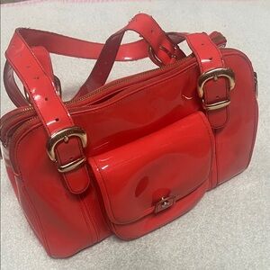 Ted Baker Red Patent Leather Shoulder Bag